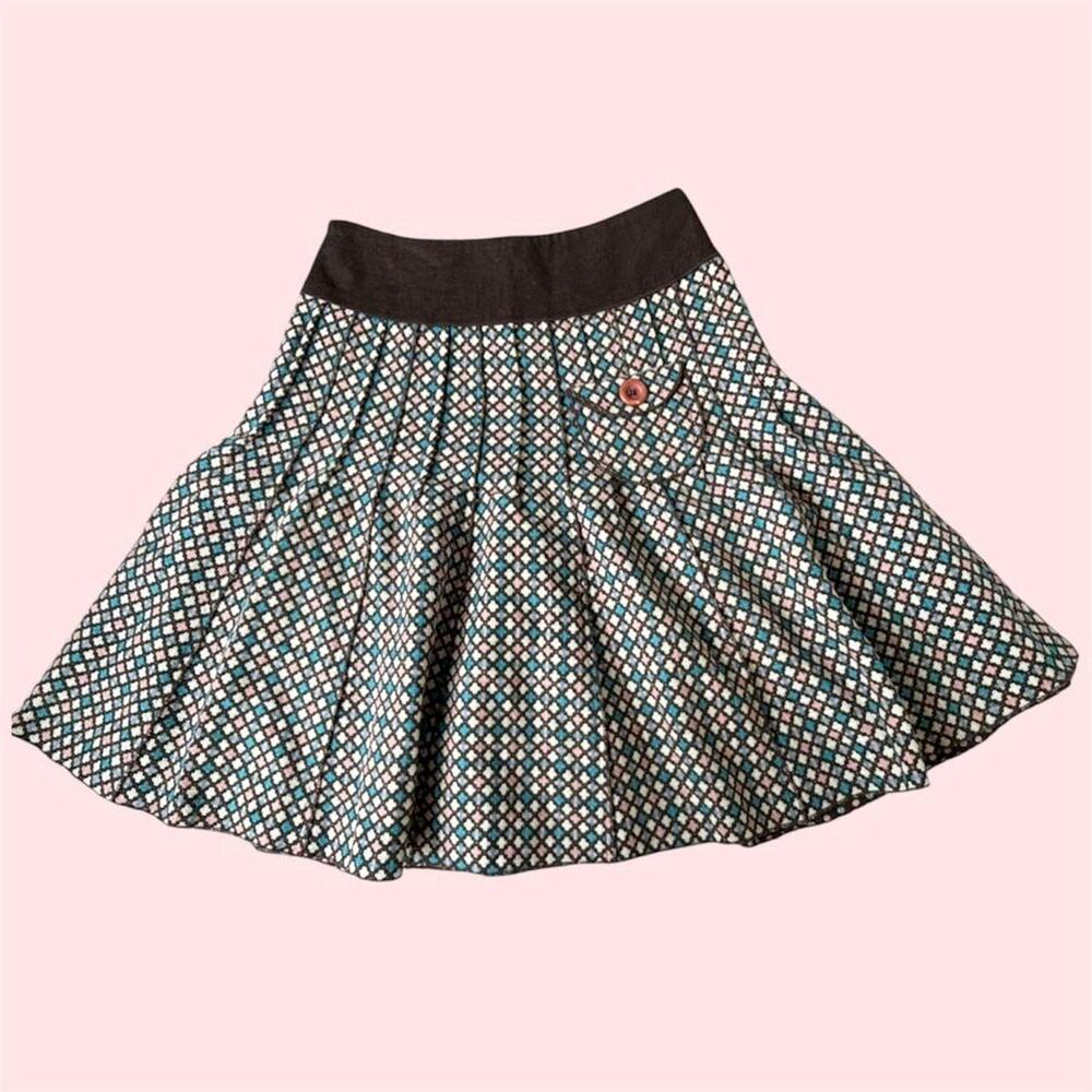 Coquette Twee style brown and pink skirt